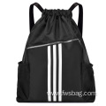 Custom Fashion Nylon strap water resistance backpack sports gym drawstring backpack bags for men women with logo